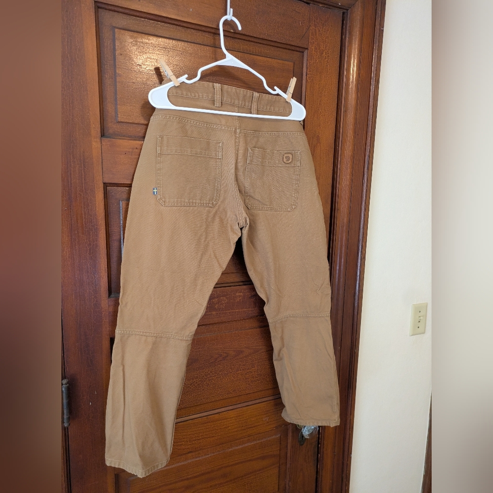 Fjallraven Men's Canvas Greenland Jeans US Size 32 Tan HEMMED - Picture 3 of 9
